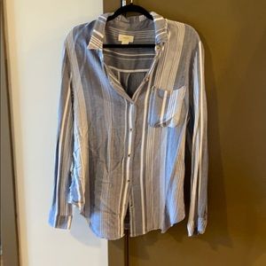 Blue and white beachy blouse